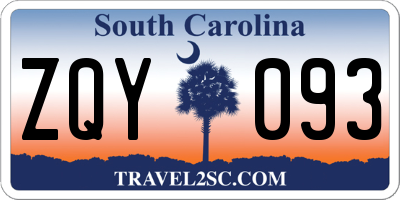 SC license plate ZQY093