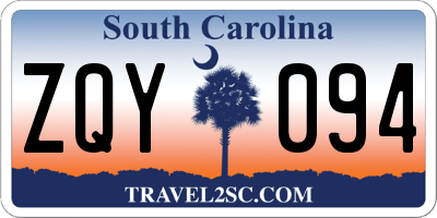 SC license plate ZQY094