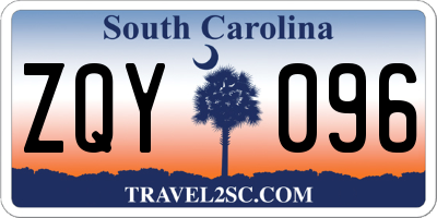 SC license plate ZQY096