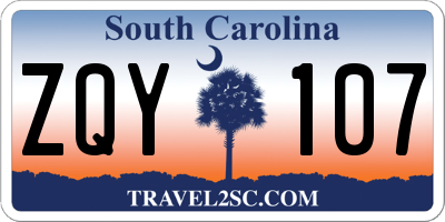 SC license plate ZQY107