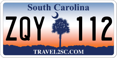 SC license plate ZQY112