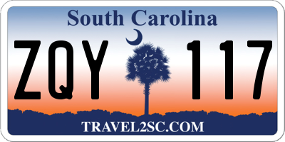 SC license plate ZQY117