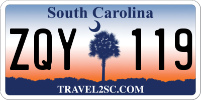 SC license plate ZQY119