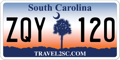 SC license plate ZQY120