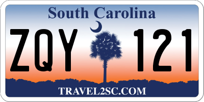 SC license plate ZQY121