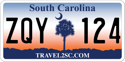 SC license plate ZQY124