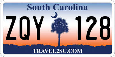 SC license plate ZQY128