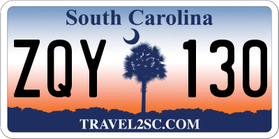 SC license plate ZQY130