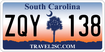 SC license plate ZQY138