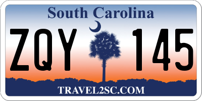 SC license plate ZQY145