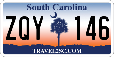 SC license plate ZQY146