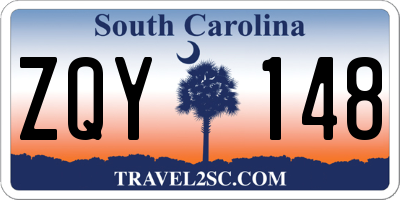 SC license plate ZQY148