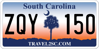 SC license plate ZQY150