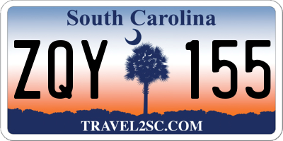 SC license plate ZQY155