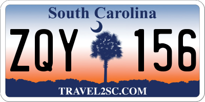 SC license plate ZQY156