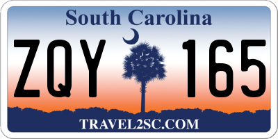 SC license plate ZQY165