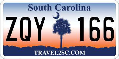 SC license plate ZQY166