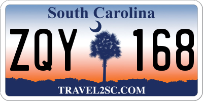 SC license plate ZQY168