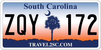 SC license plate ZQY172