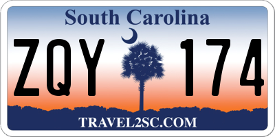 SC license plate ZQY174