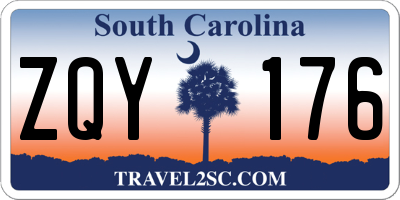 SC license plate ZQY176