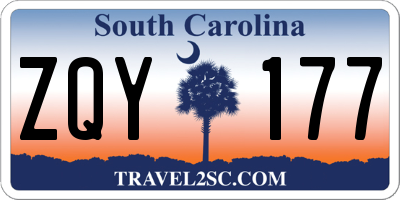 SC license plate ZQY177