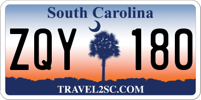 SC license plate ZQY180