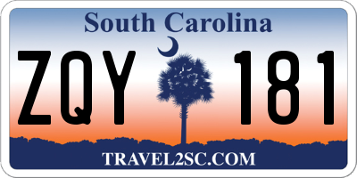 SC license plate ZQY181