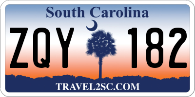 SC license plate ZQY182