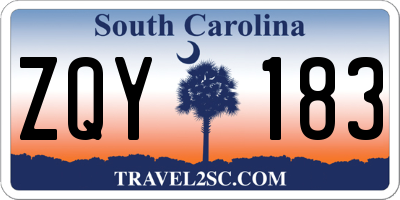 SC license plate ZQY183