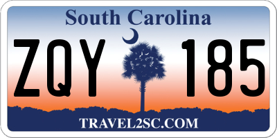 SC license plate ZQY185