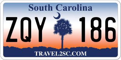 SC license plate ZQY186