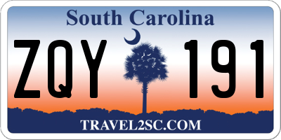 SC license plate ZQY191