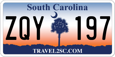 SC license plate ZQY197