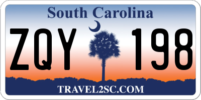 SC license plate ZQY198