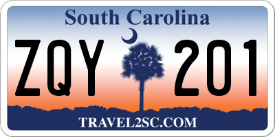 SC license plate ZQY201