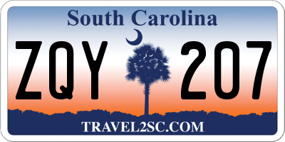 SC license plate ZQY207