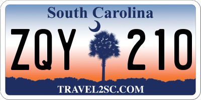 SC license plate ZQY210
