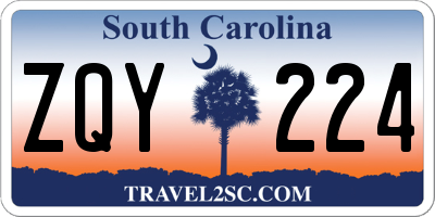 SC license plate ZQY224
