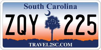 SC license plate ZQY225