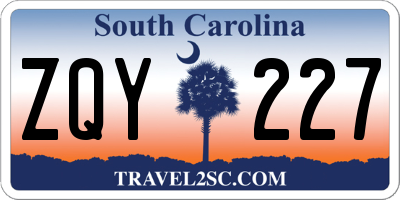 SC license plate ZQY227