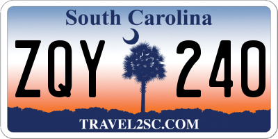 SC license plate ZQY240
