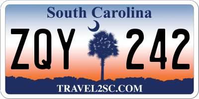 SC license plate ZQY242