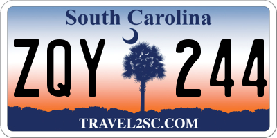 SC license plate ZQY244