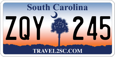SC license plate ZQY245