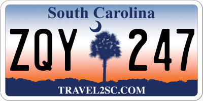 SC license plate ZQY247