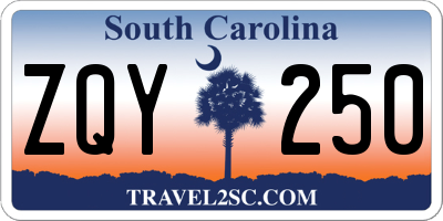 SC license plate ZQY250
