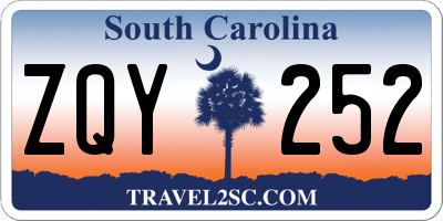 SC license plate ZQY252