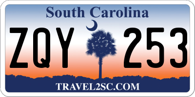 SC license plate ZQY253