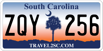 SC license plate ZQY256